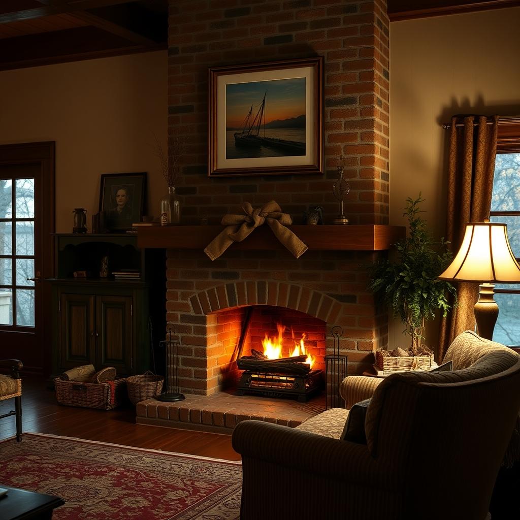A cozy living room with a brick fireplace — the kind of Ohio Valley rental we cover